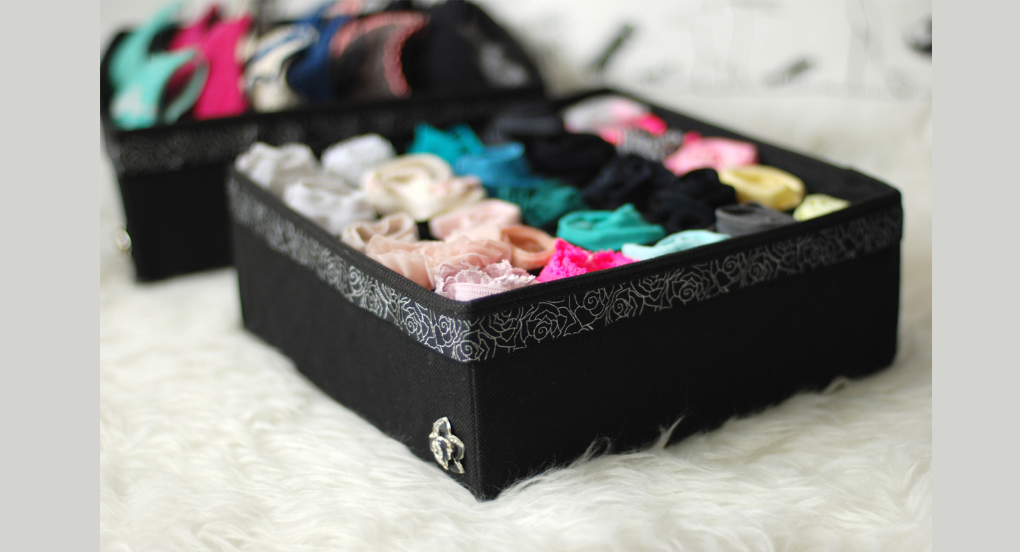Органайзер для белья (2 шт.) "Dark Beauty - Camellia" - коробки для хранения
