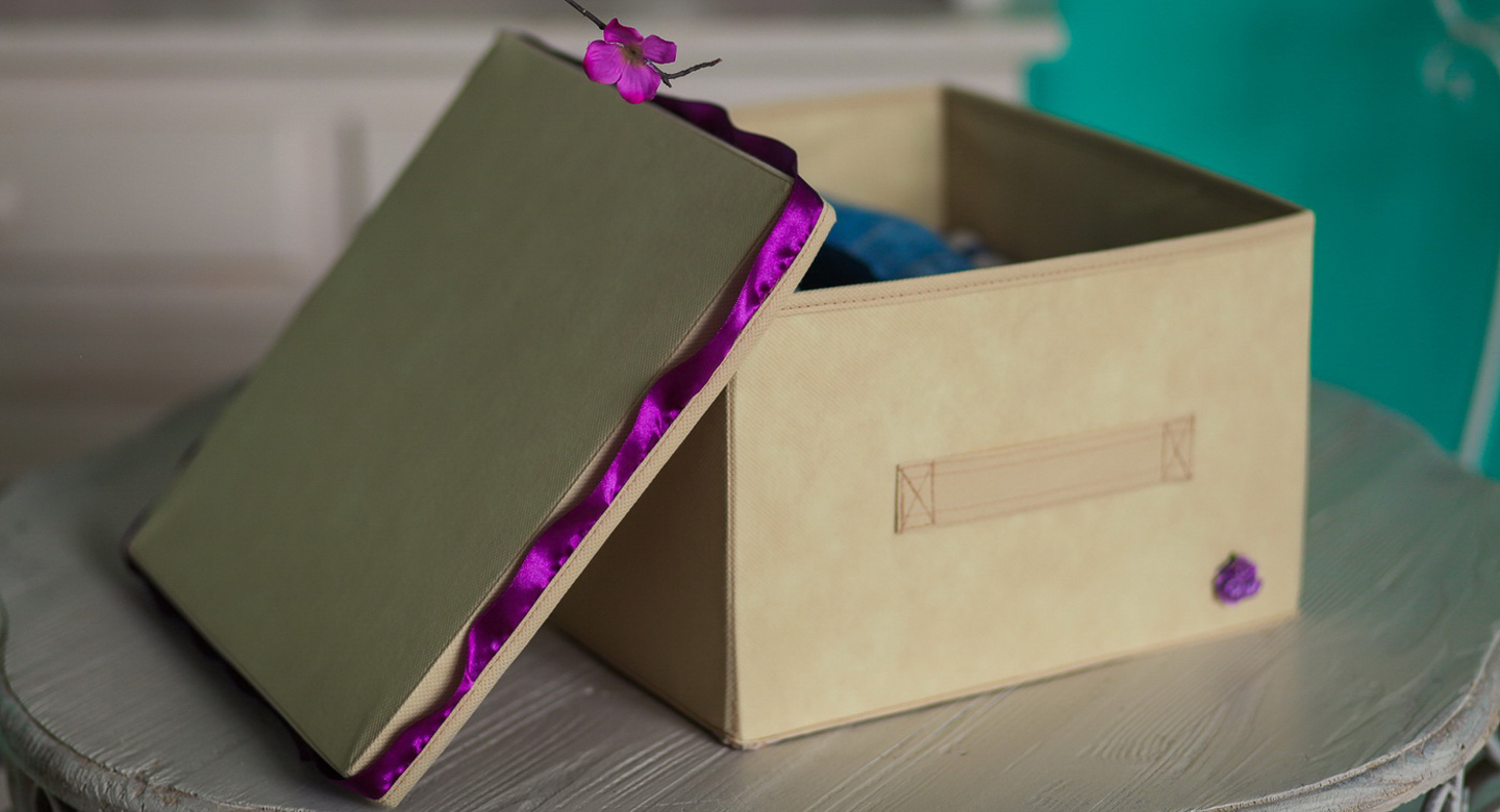 Коробка для хранения Большая "Sugar Roses" с крышкой - ящик для хранения