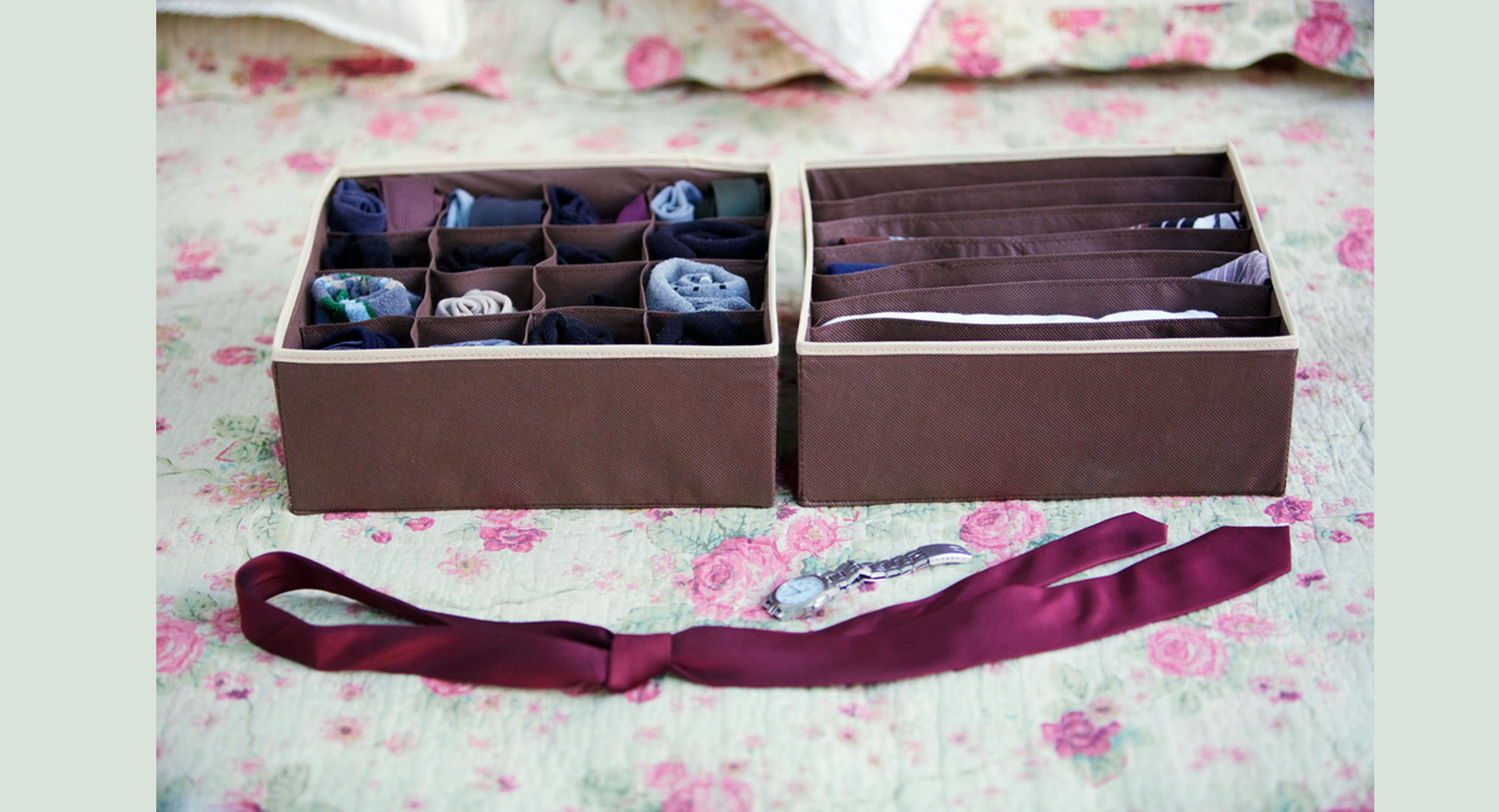 Органайзер для белья и носков мужской (2 шт.) "Chocolate Cake" - коробки для хранения