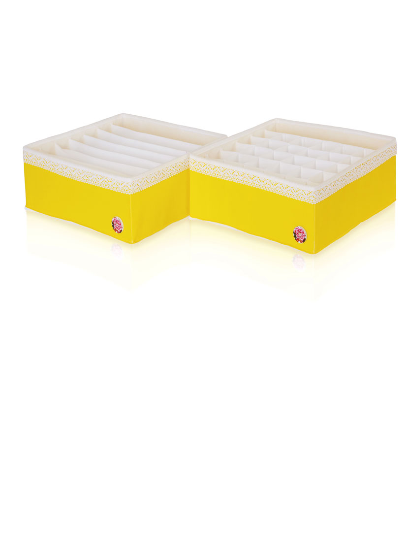 Органайзер для белья (2 шт.) Широкий "Vintage Yellow" - коробки для хранения