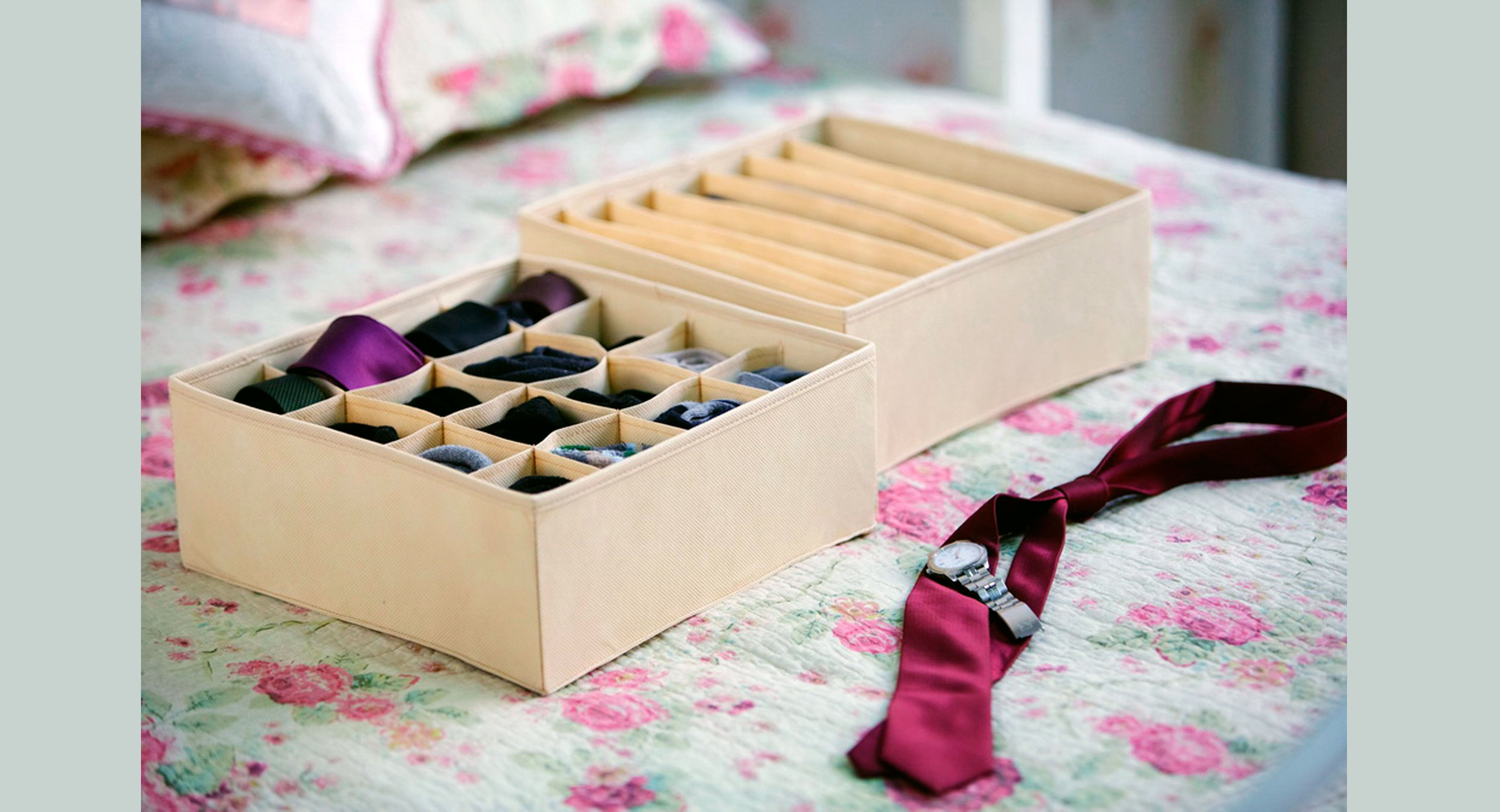 Органайзер для белья и носков мужской (2 шт.) "Sugar Roses" - коробки для хранения