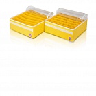 Органайзер для белья (2 шт.) Широкий "Vintage Yellow" с крышками - коробки для хранения