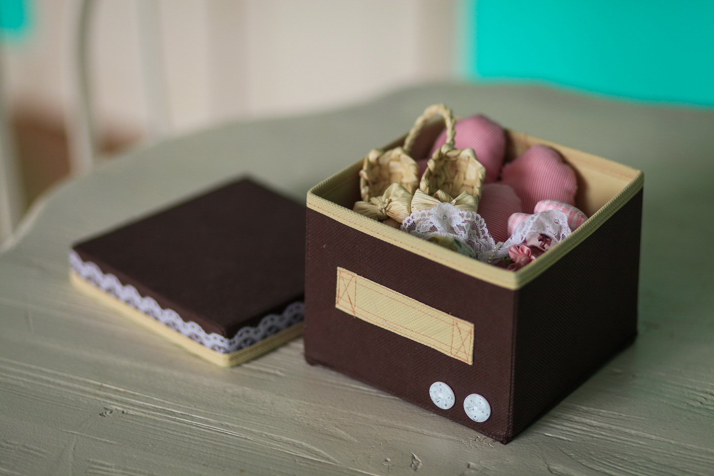 Коробка для хранения Малая "Chocolate Cake" с крышкой - ящик для хранения